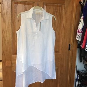 NWT White Asymmetrical Layered Sleeveless Tunic